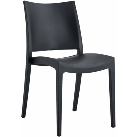 SEDIA POLIPROPILENE CUCINA BAR RISTORANTE GIARDINO INTERNO ESTERNO NERO 580FLAT