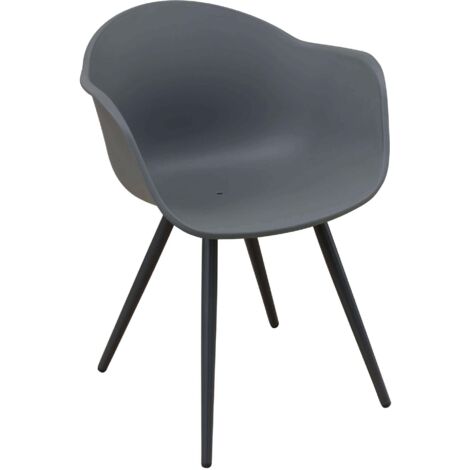 Sedia poltrona da esterno con gambe in alluminio e seduta in resina Creta -  Black