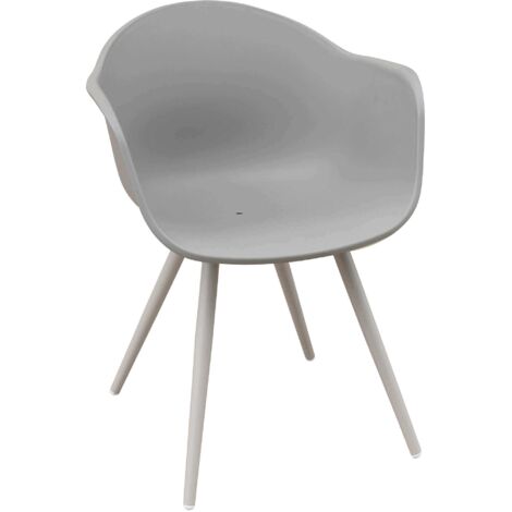 Sedia poltrona da esterno con gambe in alluminio e seduta in resina Creta -  Black