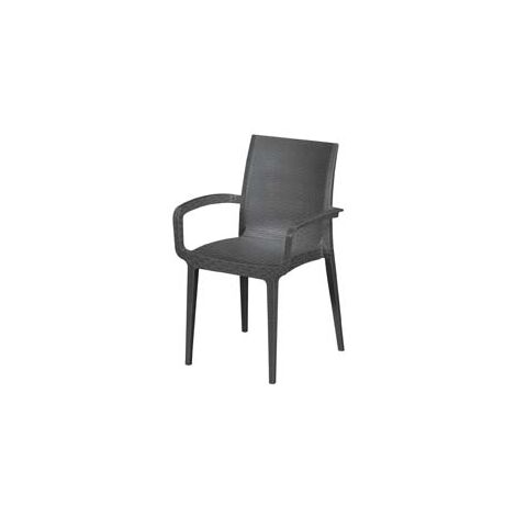 SEDIA POLTRONA DA GIARDINO IN PE RATTAN DUKE ANTRACITE - 1 pezzi