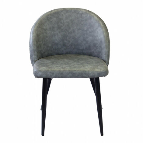 Sedia poltrona da interno con struttura in metallo e seduta morbida rivestita in ecopelle Call Me Large -  Gray