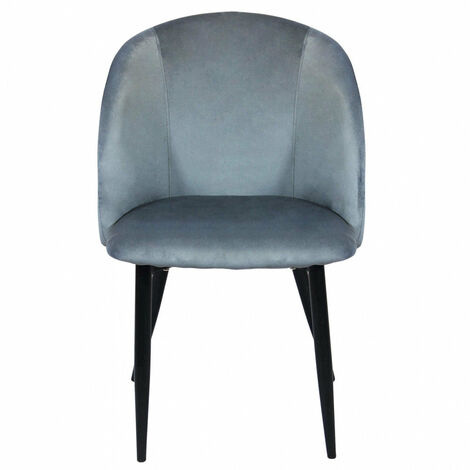 Sedia poltrona da interno ingresso salotto con struttura in acciaio e seduta rivestita in velluto colorato Camy - Gray