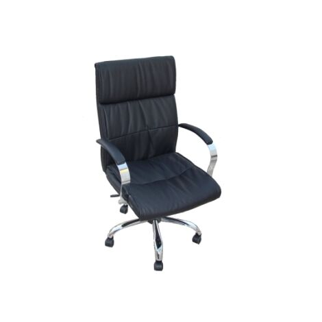 Sedia/Poltrona da ufficio/scrivania con braccioli in similpelle NERA