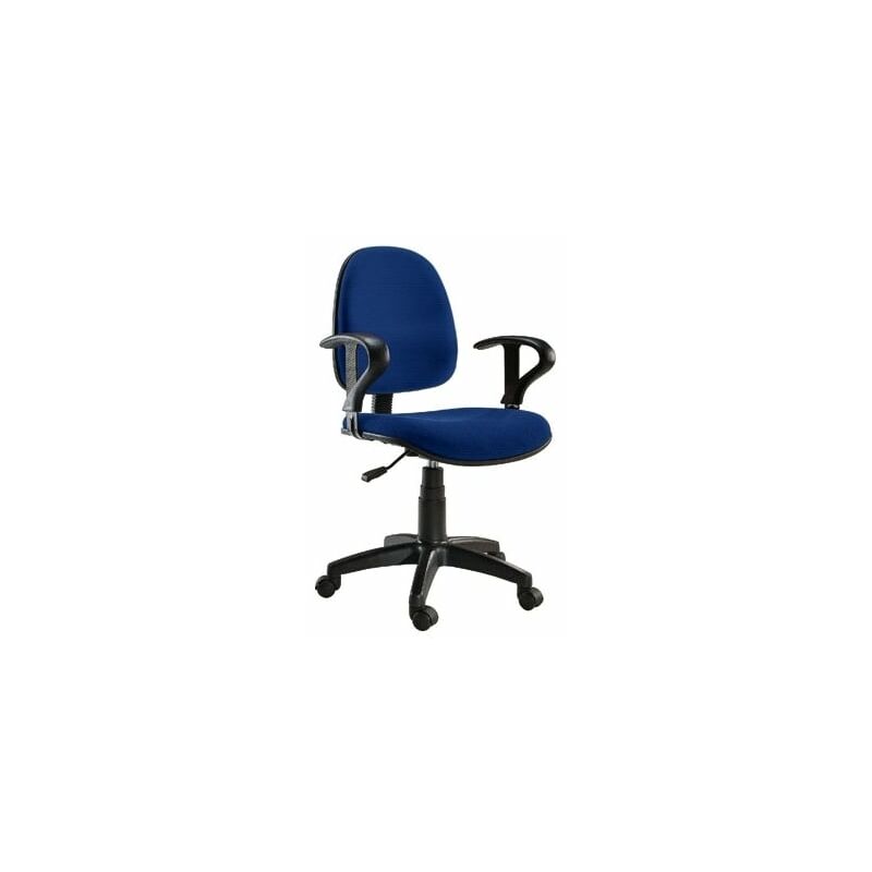 Image of Sedia / Poltrona da ufficio / scrivania con braccioli - Mod. Dattilo blu