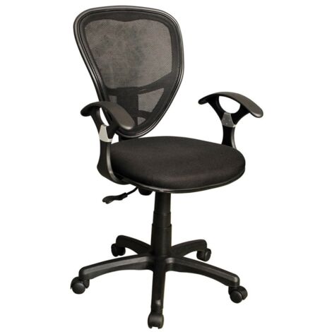 Sedia/Poltrona da ufficio/scrivania con braccioli NERO/NERA - Freska