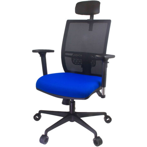 Sedia Poltrona Direzionale da Ufficio 67x67x102-125 cm in ABS e Tessuto Blu