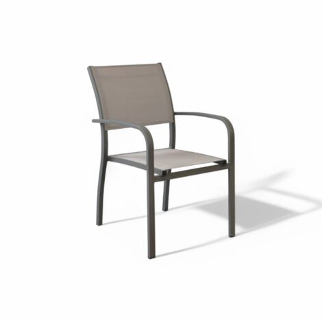 Sedia poltrona in alluminio con braccioli e schienale moderno elegante Peco -  Taupe