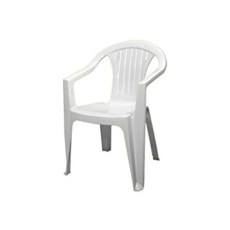 Sedia poltrona in resina bianca cm 56x56x79 arredo esterno ed interno