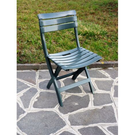 sedia poltrona in resina pieghevole verde cm 49x42x78h per esterno interno