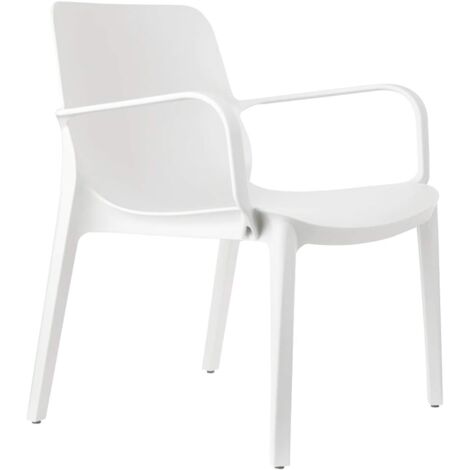Sedia poltrona Lounge GINEVRA S-C-A-B Interno ed Esterno con braccioli LINO Impilabile in Tecnopolimero Rinforzato con Fibra di Vetro Made in Italy