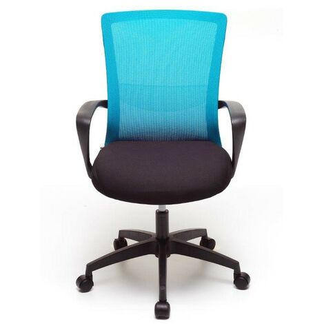 Sedia poltrona per ufficio mod Lotus colore blu con pistone a gas 58x62x98 cm