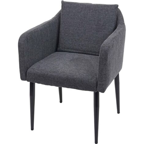 Sedia poltrona pranzo soggiorno Lounge elegante, tessuto grigio scuro