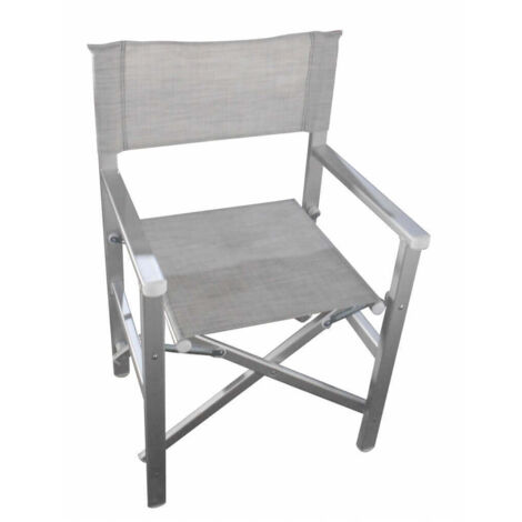 Sedia poltrona regista chiudibile da spiaggia in alluminio Text -  Grey