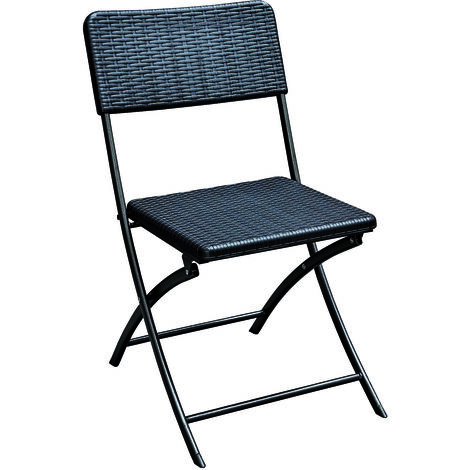 Casaria Tavolo pieghevole Roma in polyrattan da Balcone 63x63x73 cm Tavolino  d' appoggio richiudibile nero