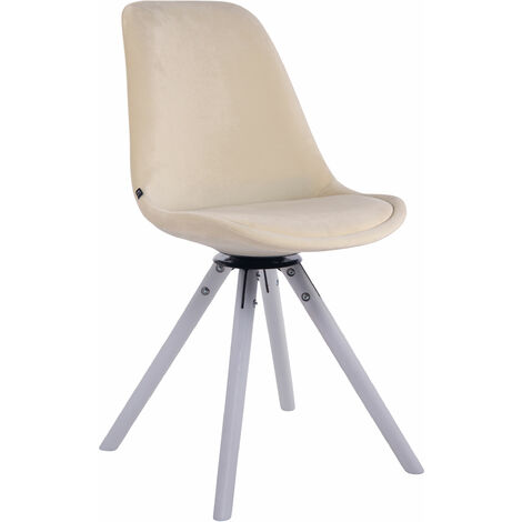 Sedia Pranzo Girevole Troyes In Velluto bianco crema