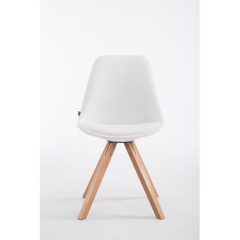 Sedia pranzo Laval in similpelle gambe quadrate natura bianco