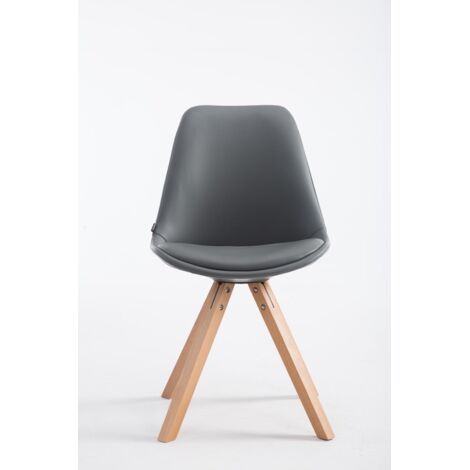 Sedia pranzo Laval in similpelle gambe quadrate natura grigio