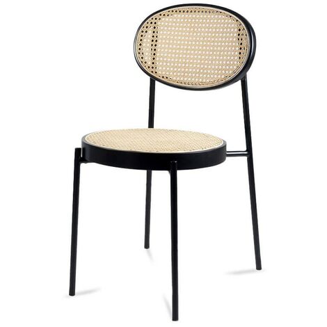 Sedia Rattan con piede SUMATRA nero irrequieto (naturale)