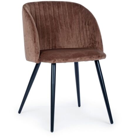 Sedia Queen con gambe in acciaio verniciato a polvere, per arredo interno 53 x 57 x h 81,5 cm -Ruggine / Confezione da 4 pezzi