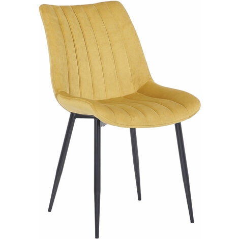Sedia Rahden in velluto giallo