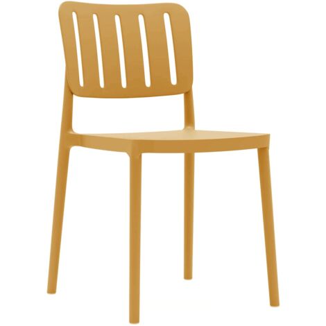 Sedia Rebecca Mobili Calatea 82x42x53 Polipropilene Giallo Senape Moderno