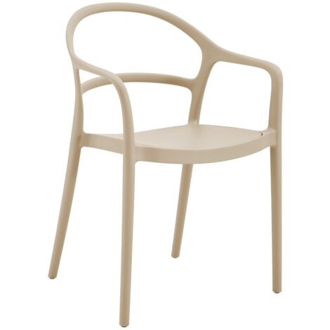 Sedia Rebecca Mobili Grewia 81x57x51,5 Polipropilene Grigio Tortora Moderno