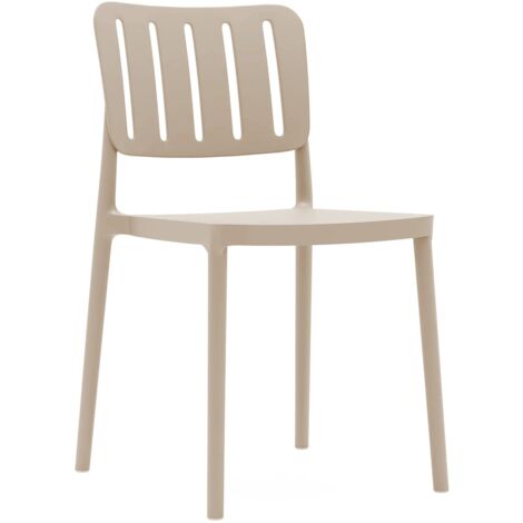 Sedia Rebecca Mobili Koiralo 82x42x53 Polipropilene Grigio Tortora Moderno