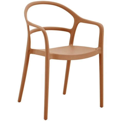 Sedia Rebecca Mobili Masoor 81x57x51,5 Polipropilene Arancione Terracotta Moderno