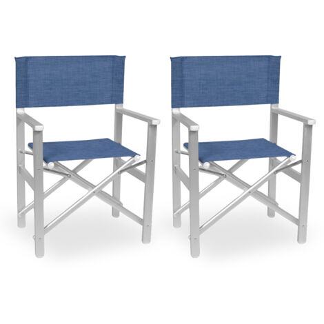 Sedia Regista Ketty in alluminio con seduta e schienale in textilene blu x 2