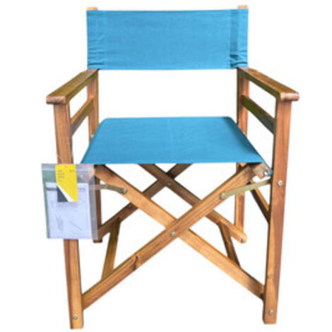 Sedia regista legno blu petrolio