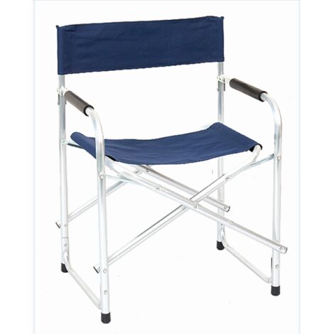 Sedia regista pieghevole blu in alluminio e poliestere cm 46x56x80 poltrona richiudibile