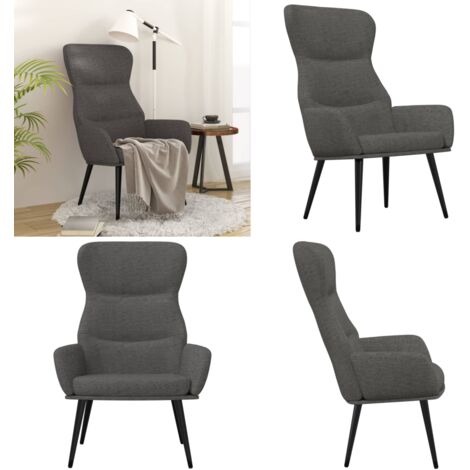 Sedia Relax Grigio Scuro in Tessuto - Poltrona Relax - Seduta Comfort