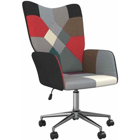 Poltrona Relax Patchwork Quebec - Design Colorato Per Soggiorno O Cucina - Struttura In Legno