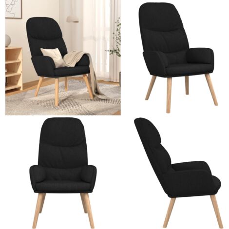 Sedia Relax Nera in Tessuto - Poltrona Relax - Seduta Comfort