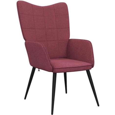 Sedia Relax Rosso Vino in Tessuto vidaXL