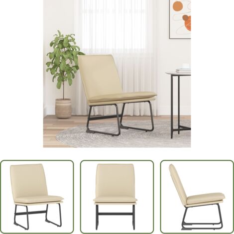 Sedia relax -  Sedia Lounge Crema 52x75x76 cm in Tessuto