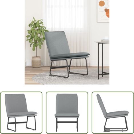 Sedia relax -  Sedia Lounge Grigio Chiaro 52x75x76 cm in Tessuto