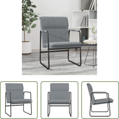 Sedia relax -  Sedia Lounge Grigio Chiaro 55x64x80 cm in Tessuto