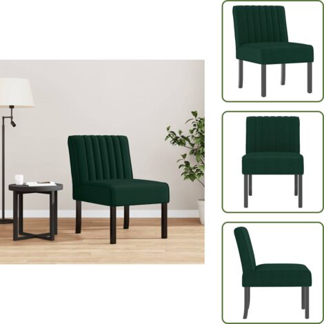 Sedia relax - vidaXL Sedia Pantofola Verde Scuro in Velluto - Sedia imbottita
