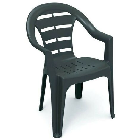 Set 6 Sedie Da Giardino Kora MAURY'S In Polipropilene - Impilabili, Antracite, 54x55x82cm - Foto 2