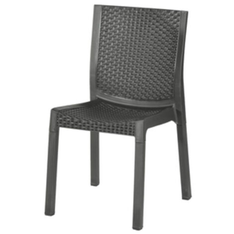 SEDIA RESINA EFFETTO RATTAN PANAREA ANTRACITE- 1,0 pz