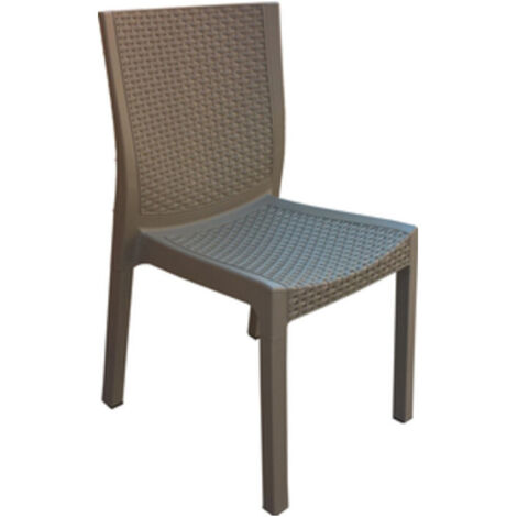SEDIA RESINA EFFETTO RATTAN PANAREA TORTORA