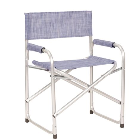 Sedia richiudibile per esterni in alluminio regista mare in textilene Blu Denim