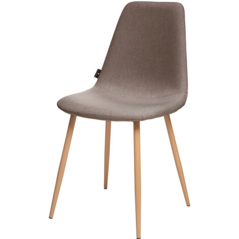 Set di 2 sedie per sala da pranzo sedile girevole regolabile in altezza in tessuto crema DEC025216