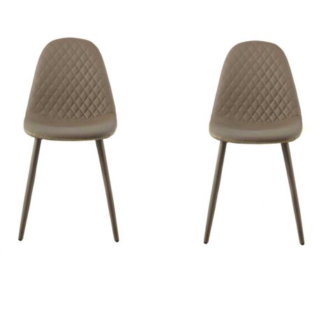 Sedia sala da pranzo ecopelle Tortora - SOFT 2 sedie