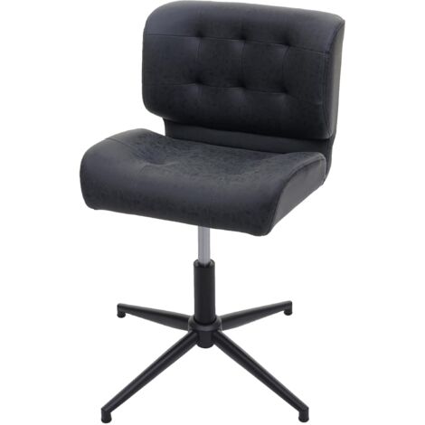 Sedia sala pranzo ufficio HHG-441 girevole regolabile tessuto grigio piede nero