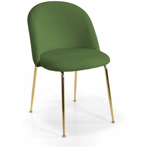 Sedia Sammi 50x57xh47/77,5 cm in Tessuto Velluto Verde/Oro