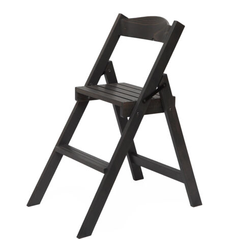Sedia Scala Pieghevole 51x41xh75 cm in Legno Faggio Massello Grigio Scuro