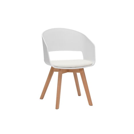 Sedia scandinava bianco e legno chiaro PRISMA
