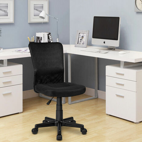 EASYCOMFORT Sedia da Ufficio Ergonomico, Sedia Girevole Scrivania,  Regolabile Senza Braccioli, Azzurro, 59x59x81-91cm